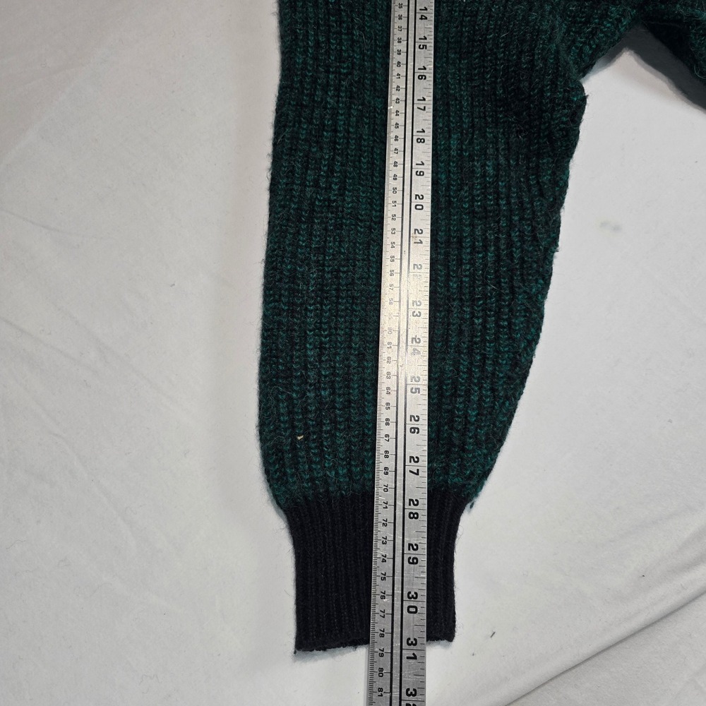 Abi Mode Boutique Paris Vtg Wool Alpaca Blend Sweater Green Geometric Italy M - Picture 13 of 16